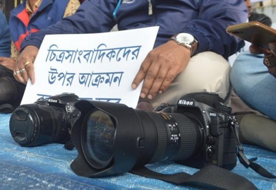 Photojournalists staged protest in Tripura over increasing Attacks on them Photojournalists staged protest in Tripura over increasing Attacks on them